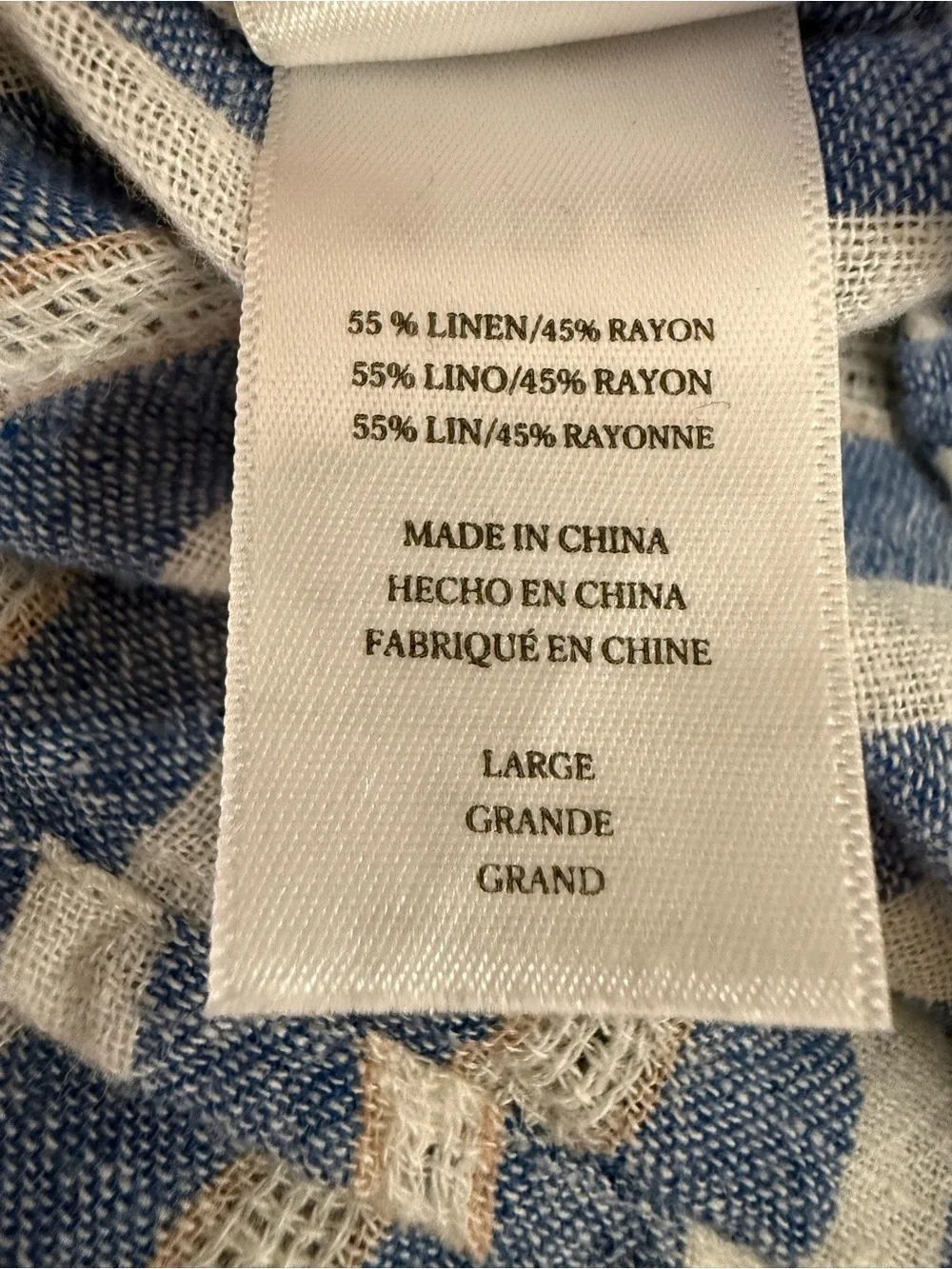 RAILS Angelina Linen Blue & White Striped Dress Size Large